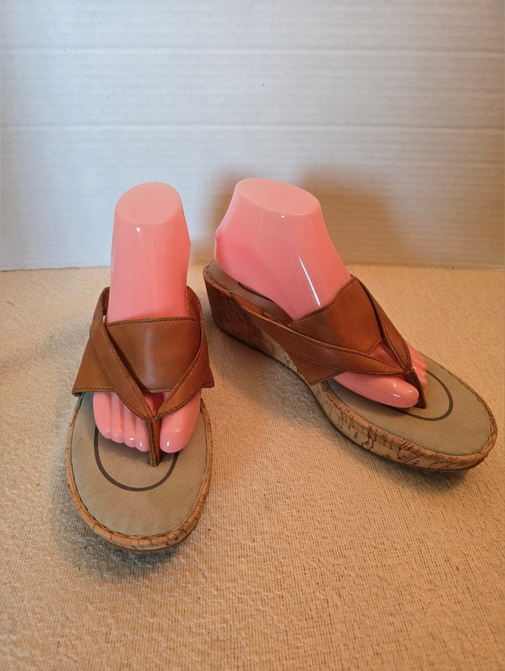 Eddie Bauer Tan Leather Wedge Sandals size 11